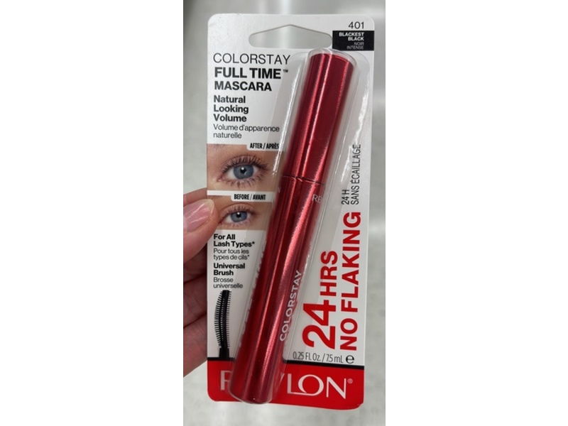 Revlon Colorstay Full Time Mascara, 401 Blackest Black, 0.25 fl oz/7.5 mL