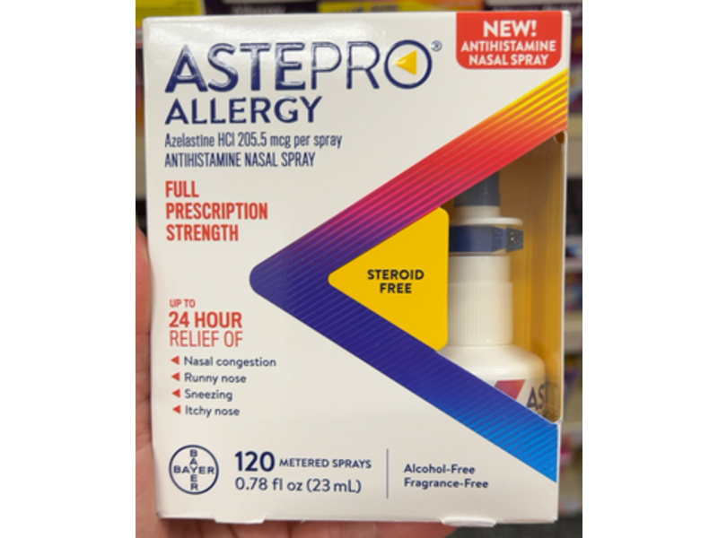 Astepro Allergy Antihistamin Spray, 120 Metered, Fragrance Free, 0.78 fl oz/23 mL