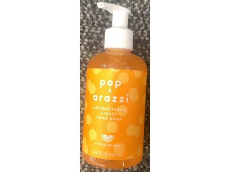 Pop Arazzi Antibacterial Liquid Hand Soap, Citrus Ginger, 6.76 fl oz/200 mL