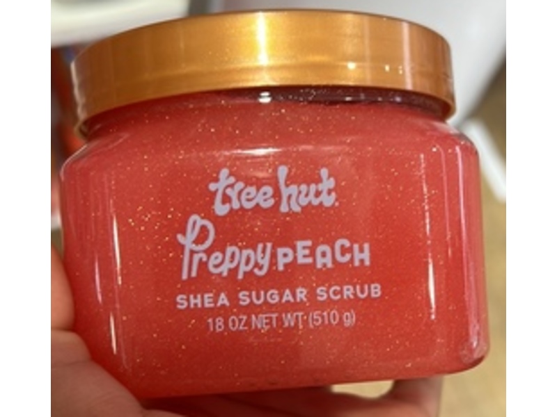 Tree Hut Shea Sugar Scrub, Preppy Peach, 18 oz/510 g