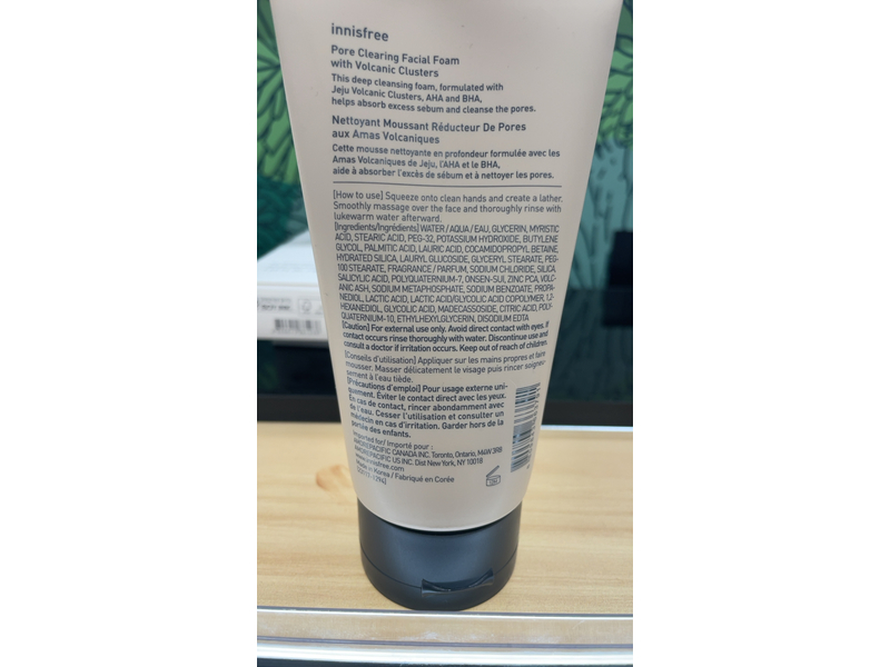 Innisfree Pore Clearing Facial Foam With Volcanic Clusters, 5.07 fl oz/150 mL