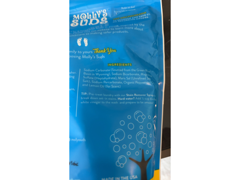 Molly's Suds 2-in-1 Laundry Powder, Peppermint, 120 Loads, 79.00 oz/2.23 kg