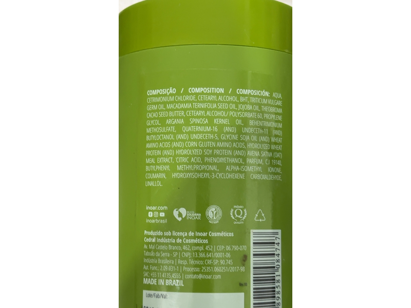 Inoar Moisturizing Mask, Argan Oil, 1 kg