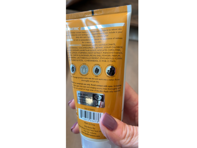 Spascriptions Turmeric Exfoliating Facial Scrub, 5 oz/150 mL