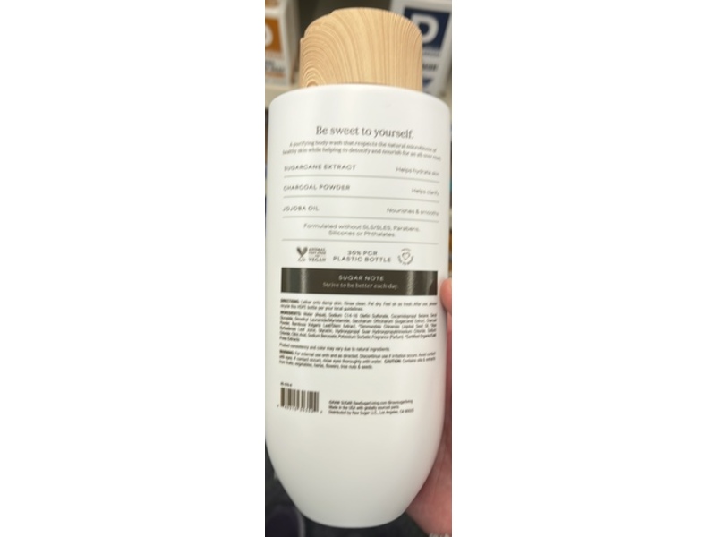 Raw Sugar Gentle & Hydrating Body Wash, Charcoal Bamboo Reset, 20 fl oz/591 mL