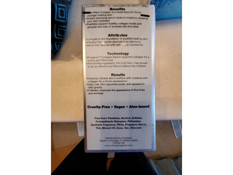 ProGenix Collagen Serum. Instant Plumping Serum with Hyaluronic Acid to plump fine lines. 1oz