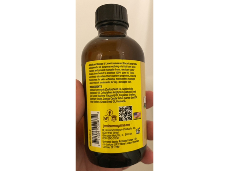 Jamaican Mango & Lime Black Castor Oil, Coconut, 4 fl oz/118 mL, Pack Of 2