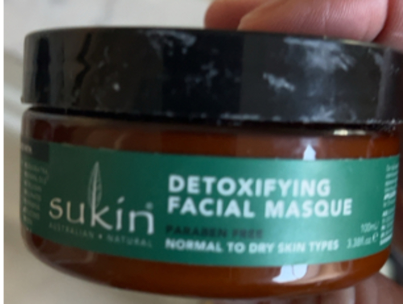 Sukin Super Greens Detoxifying Facial Masque, 3.38 fl oz/100 mL