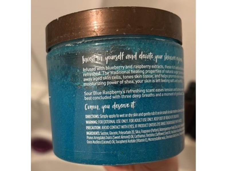 Equate Sour Blue Raspberry Shea Sugar Scrub, Blueberry & Raspberry Extracts, 18 oz/510 g