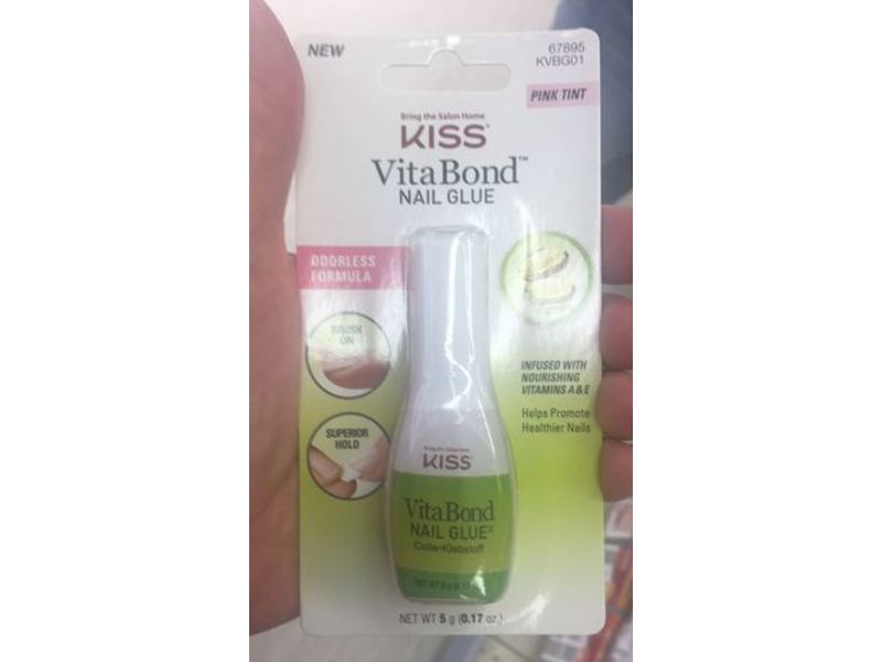 Kiss Vita Bond Nail Glue, Pink Tint, 0.17 oz/ 5 g