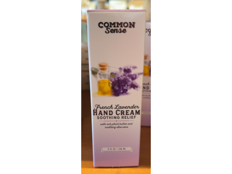 Common Sense Soothing Relief Hand Cream, French Lavender, Rich Plant Butter & Soothing Aloe Vera, 3 fl oz/236 mL