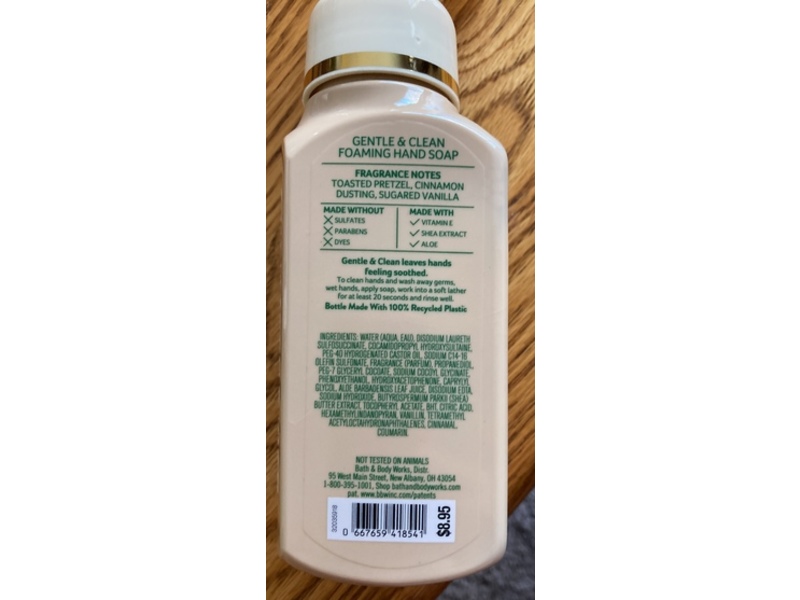 Bath & Body Works Gentle & Clean Foaming Hand Soap, Cinnamon Sugar Pretzel, 8.75 fl oz/259 mL