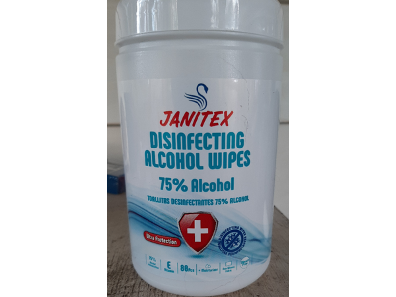 Janitex Disinfecting Alcohol wipes, 75% Alcohol, 80 Count