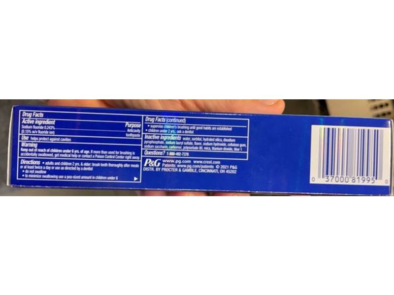 Crest 3D White Anticavity Toothpaste, Arctic Fresh, 3.8 oz/107 g