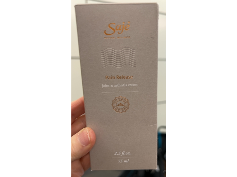 Saje Natural Wellness Pain Release Joint & Arthritis Cream, 2.5 fl oz/75 mL