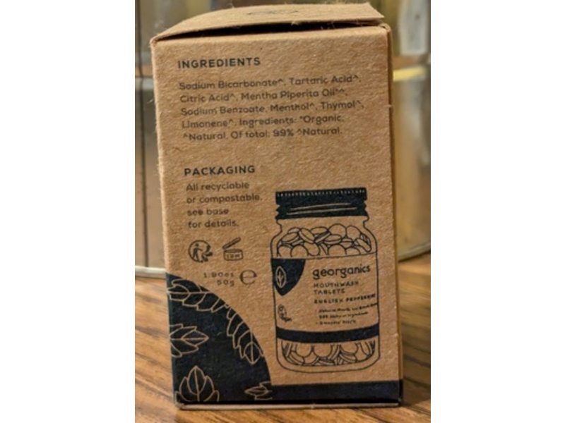 Georganics Mouthwash Tablets, Peppermint, 180 Count