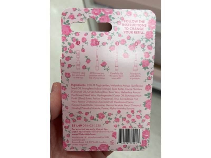 Wild Refillable Lip Balm, Summer Berries, 0.15 oz/4.5 g