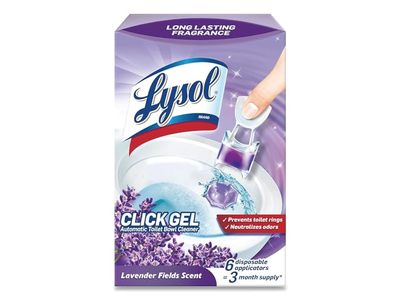 Lysol Click Gel Automatic Toilet Bowl Cleaner, Lavender Feilds Scent, 6 Count