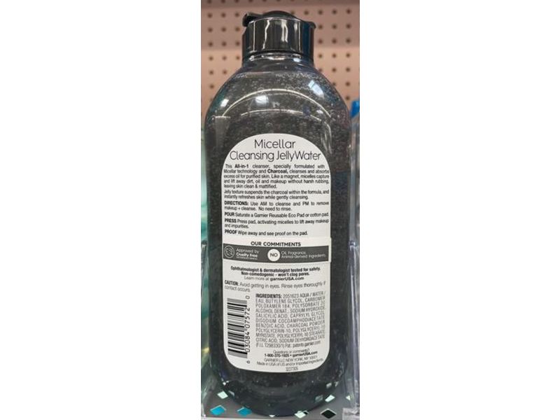 Garnier Micellar Cleansing Jelly Water, Charcoal, 13.5 fl oz/400 mL