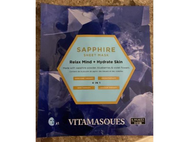 Vitamasques Sapphire Sheet Mask, 0.74 fl oz/22 mL
