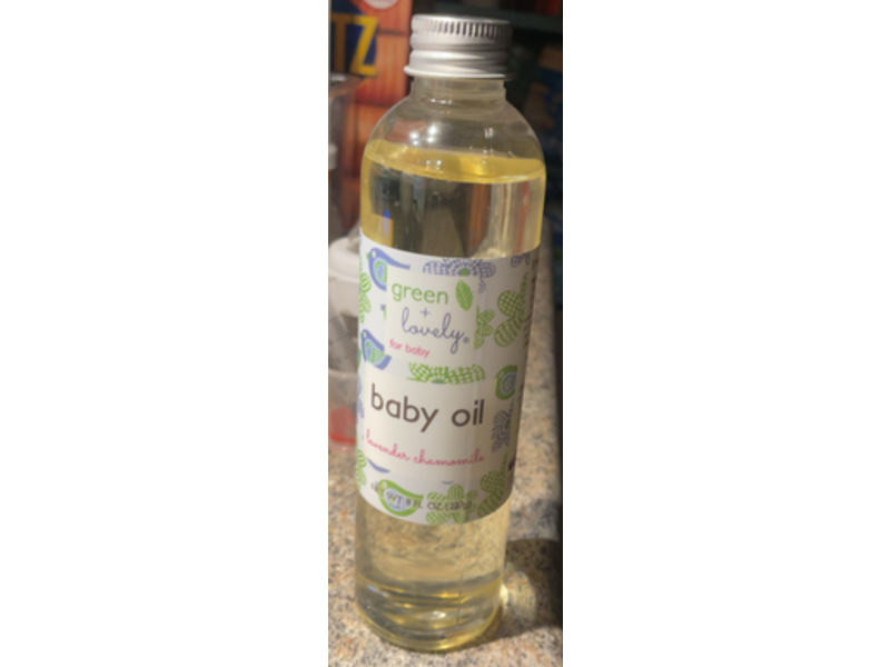Green + Lovely Baby Oil, Lavender Chamomile, 8 fl oz/227 g