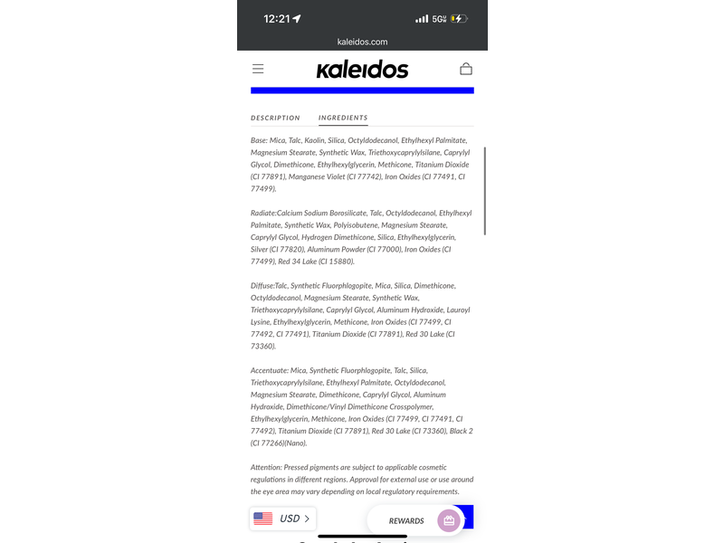 Kaleidos Quad Pallete, Venus trap, 0.17 oz/4.8 g