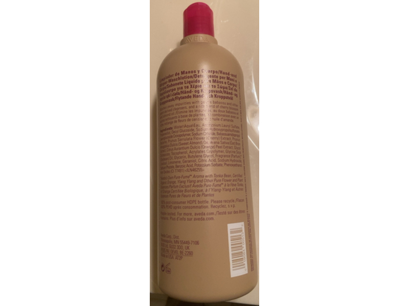 Aveda Hand & Body Wash, Cherry Almond, 33.8 fl oz/1 L