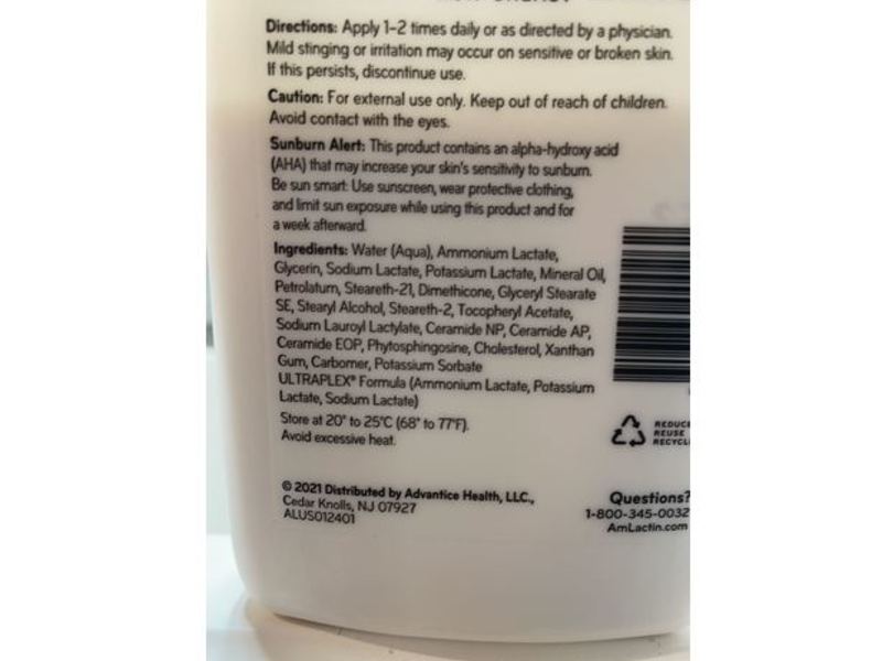 Amlactin Rapid Relief Restoring Lotion, Lactic Acid, 14.1 oz/400 g