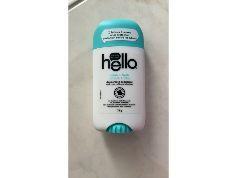 hello clean + fresh Deodorant with Activated Charcoal, 73 g