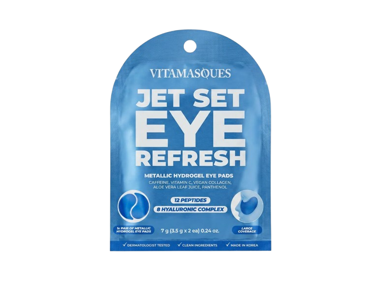 Vitamasques Jet Set Eye Refresh Metallic Hydrogel Eye Pads, 0.24 oz/3.5 g