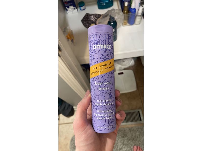 Amika Bust Your Brass Cool Blonde Repair Shampoo, 8 fl oz/236 mL