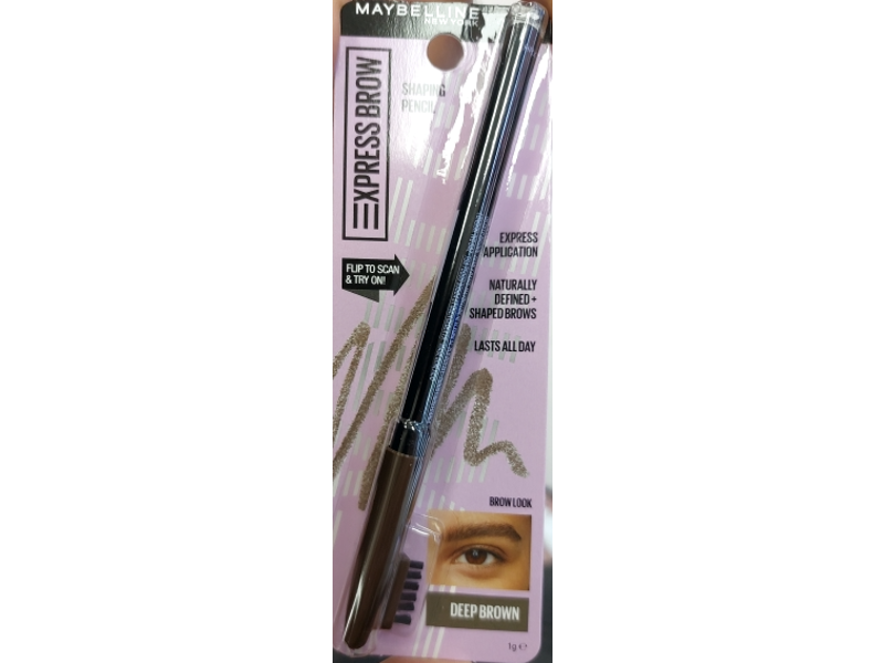 Maybelline Xpress Brow Shaping Pencil, Deep Brown, 1g