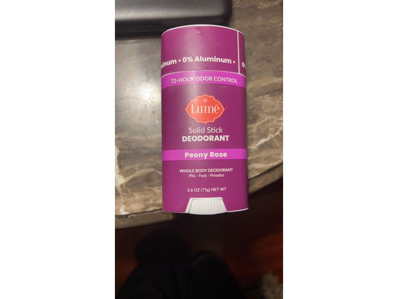 Lume Solid Stick Whole Body Deodorant, Peony Rose, 2.6 oz/75 g