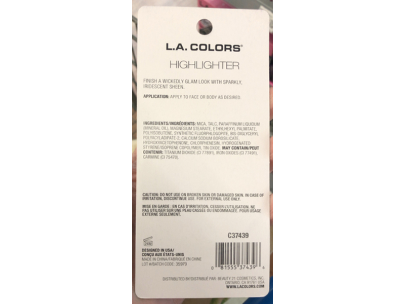 L. A. Colors Wickedly Glam Highlighter, Lollipop, 0.18 oz/5 g