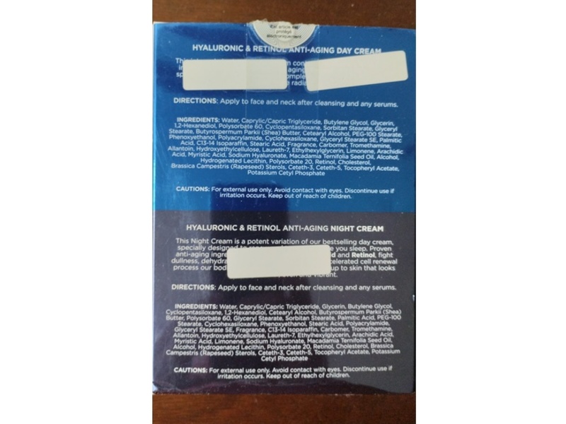 Clear Beauty Anti-Aging Night Cream, Hyaluronic & Retinol, 1.69 fl oz/50 mL, Pack Of 2