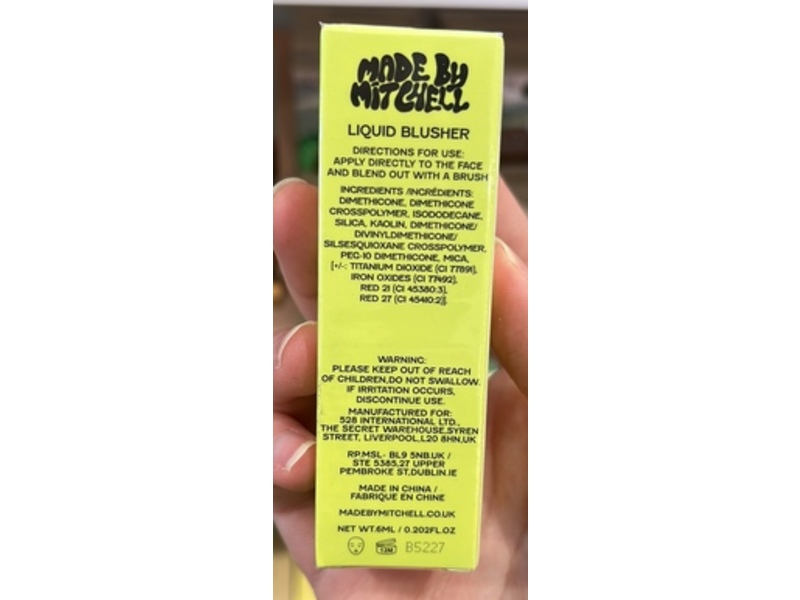 Made By Mitchell Blursh Liquids Blusher, Sweet Cheeks, 0.202 fl oz/6 mL