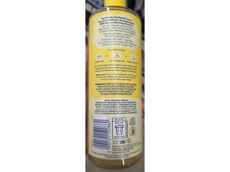 Childs Farm Hair & Body Wash, Watermelon & Pineapple, 16.9 fl oz/500 mL