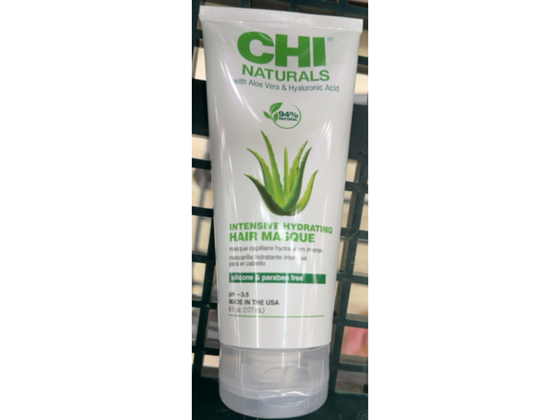 CHI Naturals Intensive Hydrating Hair Masque, Aloe Vera & Hyaluronic Acid, 6 fl oz/177 mL