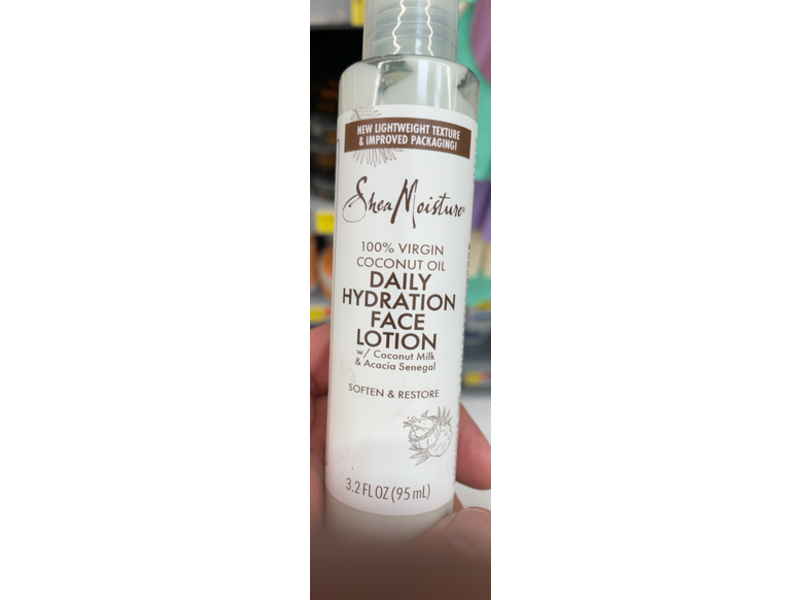Shea Moisture Daily Hydration Face Lotion, Coconut Milk & Acacia Senegal, 3.2 fl oz/95 mL