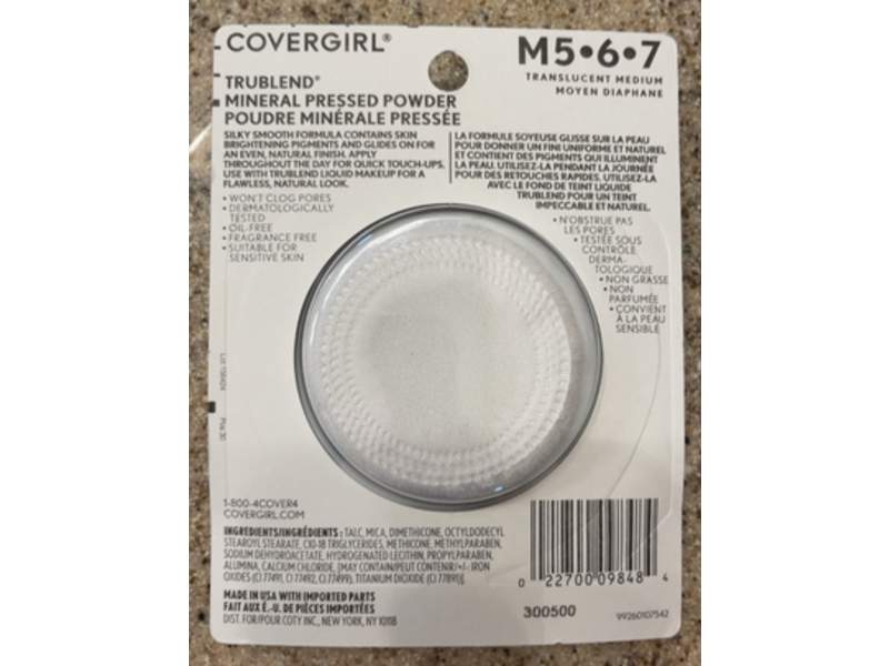 Covergirl Trublend Mineral Pressed Powder, Translucent Medium, 0.39 oz/11 g