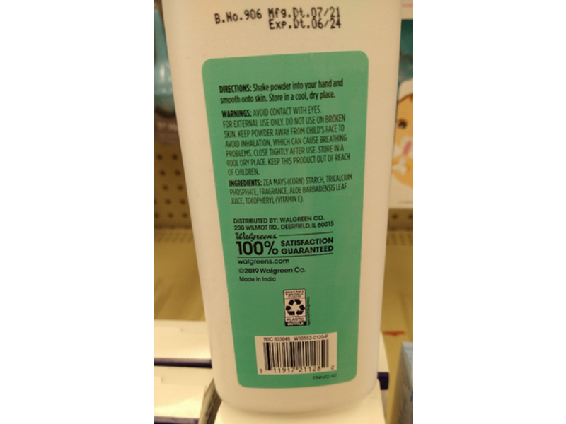 Walgreens Well Beginnings Baby Powder With Aloe Vera & Vitamin E, Cornstarch, 15 oz/425 g