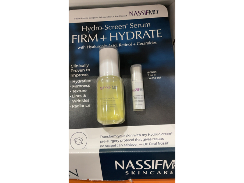 Nassif Md Hydro Screen Serum, Hyaluronic Acid + Retinol & Ceramides, 2 fl oz/60 mL