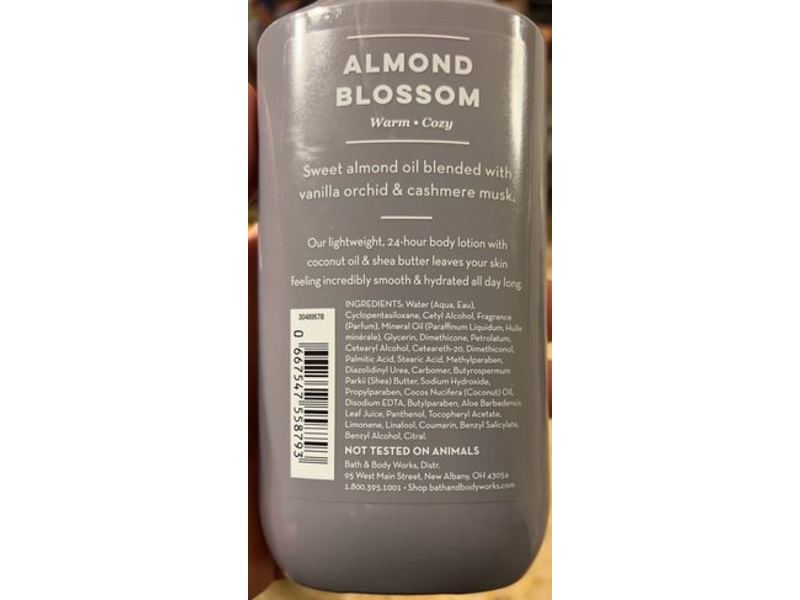 Bath & Body Works Almond Blossom Super Smooth Body Lotion, Shea Butter & Coconut Oil, 8 fl oz/236 mL