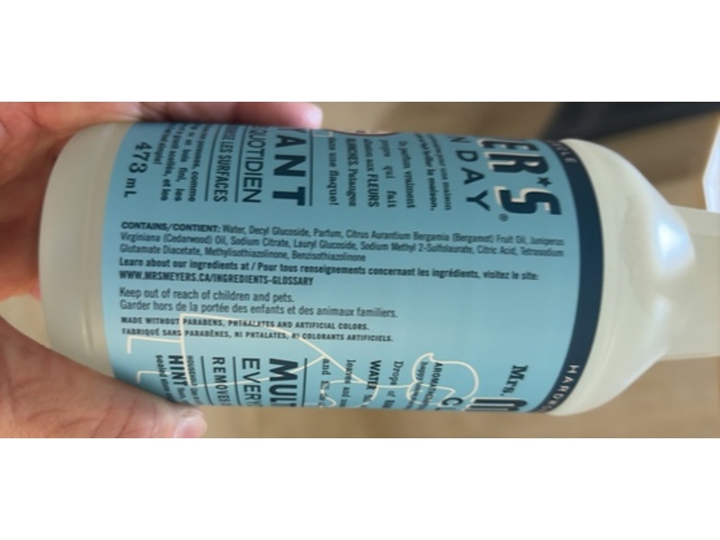 Mrs. Meyer's Clean Day Multi-Surface Everyday Cleaner, Rain Water Scent, 16 floz/473 mL