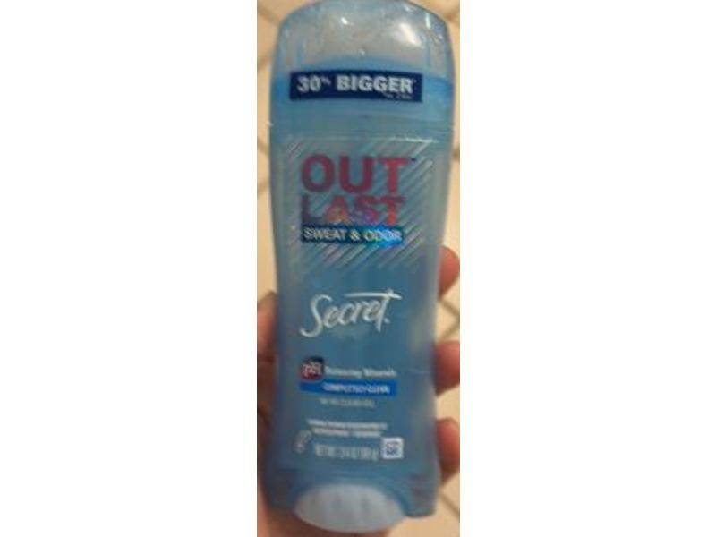 Secret Outlast Antiperspirant Sweat & Odor Deodorant, Completely Clean , 3.4 oz/95 g