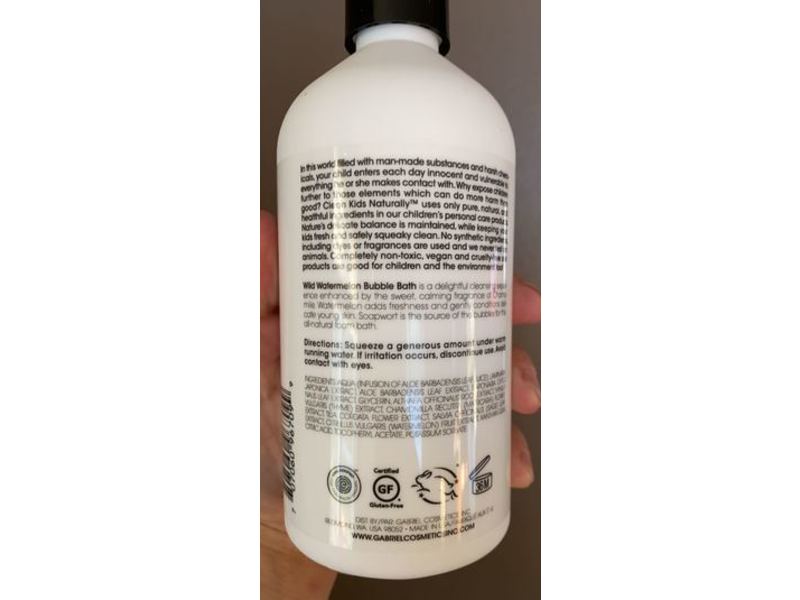 Clean Kids Naturally wild watermelon Bubble Bath, 16 fl oz/480 mL