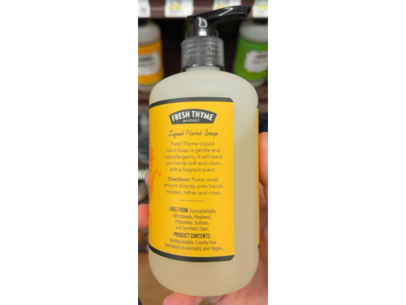 Fresh Thyme Liquid Hand Soap, Honey Almond, 12 fl oz/355 mL