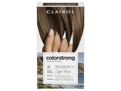 Clairol Color Strong Permanent Zero Ammonia Hair Color, 5.3 Medium Golden Brown Cape Town, 1 Application