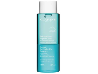 Clarins Paris Instant Eye Make-Up Remover, Alpine Golden Gentian & Cornflower Extracts, 4.2 fl oz/125 mL