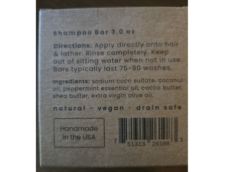 Humby Shampoo Bar, Peppermint Shine, 3.0 oz